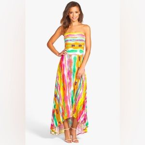 Felicity & Coco Strapless High‑Low Multi‑Color Dress – Flowy Fit | Size XL